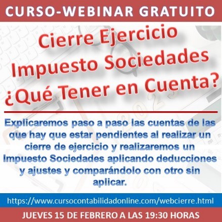 Webinar Cierre del Ejercicio Curso Contabilidad fiscalidad y programa contable
