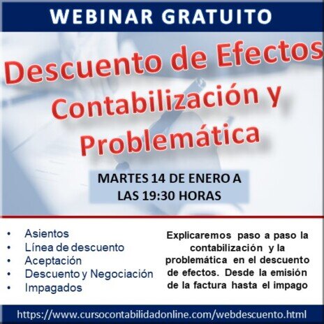 Webinar Descuentod e Efectos Curso Contabilidad fiscalidad y programa contable