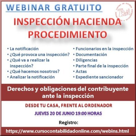 Webinar INSPECCION AEAT Curso Contabilidad - Fiscalidad y Programa Contable