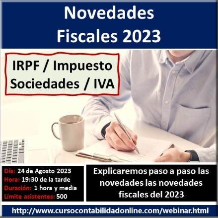 Webinar Novedades Fiscales 2023 Curso Contabilidad fiscalidad y programa contable
