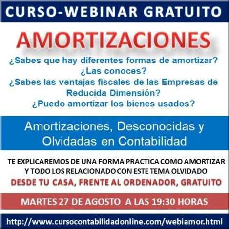 Webinar Amortizaciones Curso Contabilidad fiscalidad y programa contable